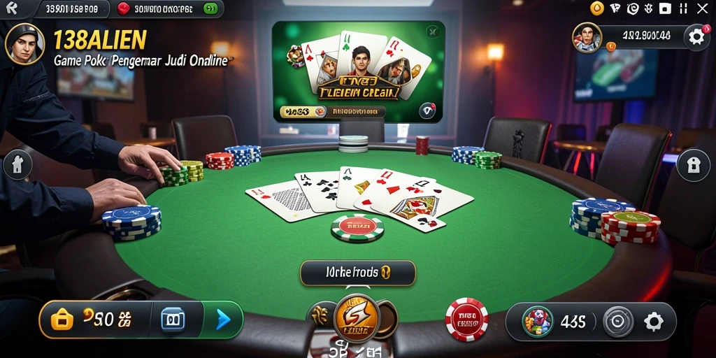 Tampilan gameplay poker yang menarik di 138ALIEN.
