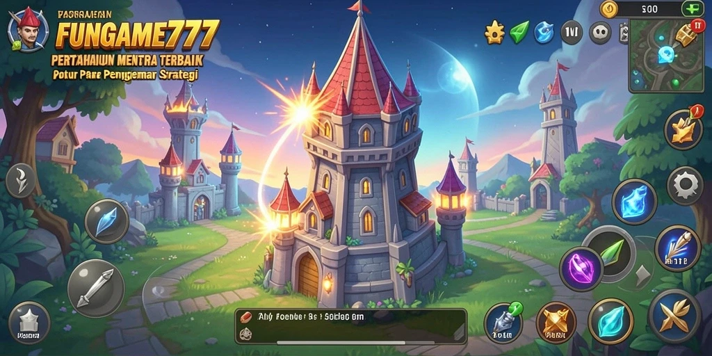 Gameplay menarik FUNGAME777 Tower Defense dengan pertahanan yang strategis.