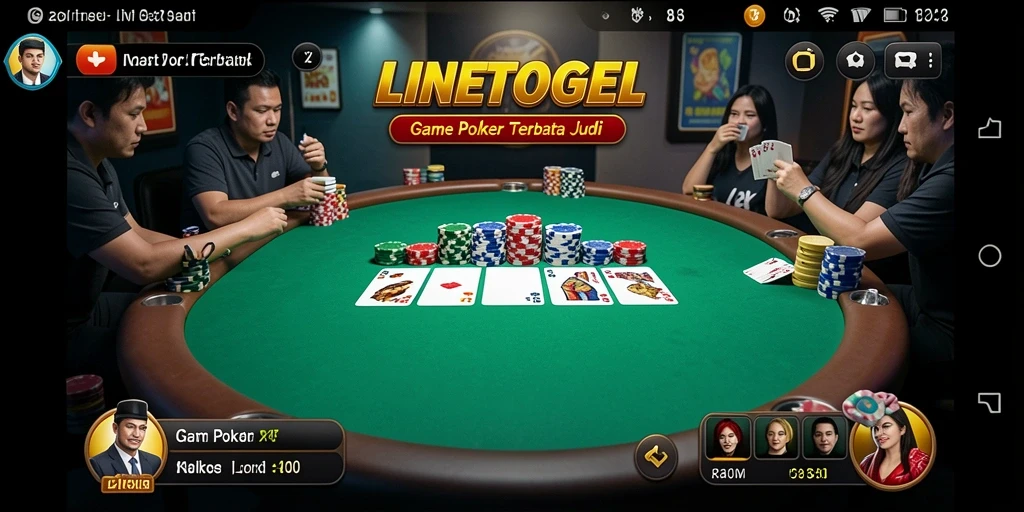 Tampilan gameplay Poker yang mengasyikkan di LINETOGEL.
