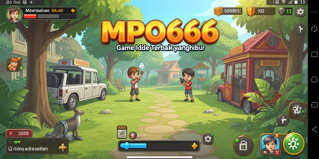Tampilan gameplay MPO666 yang menawan dengan karakter dan fitur Idle.